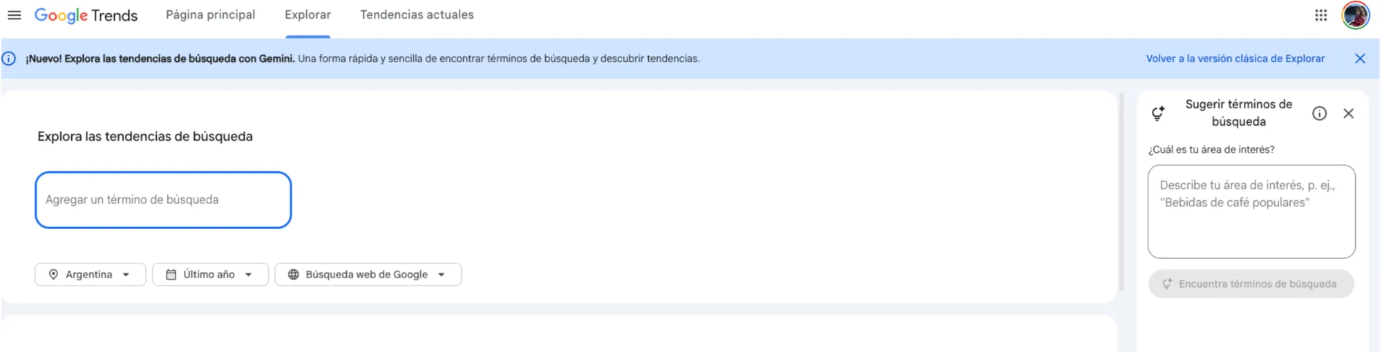 Captura de pantalla de Google Trends.